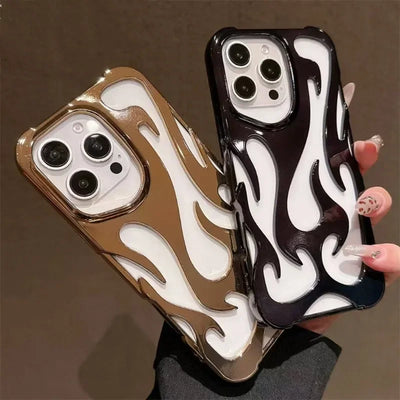3D FLAME Phone Case 🔥 Matte Shockproof – Fits iPhone 16/15/14 Pro Max