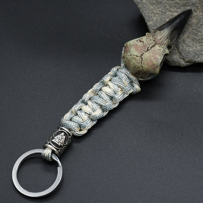Odin's Crow Skeleton Keychain – Viking Rune Amulet