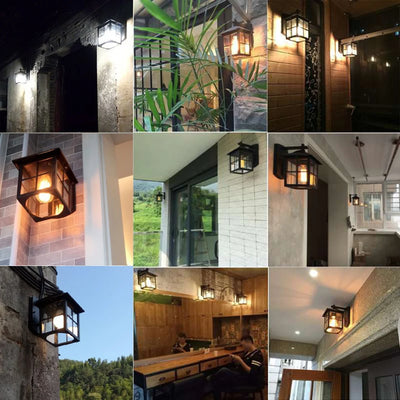Antique Outdoor Wall Light – Porch & Garden Fixture (E27 Bulb)