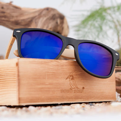 Polarized Wood & Mirrored - Unisex Retro Shades for Women & Men