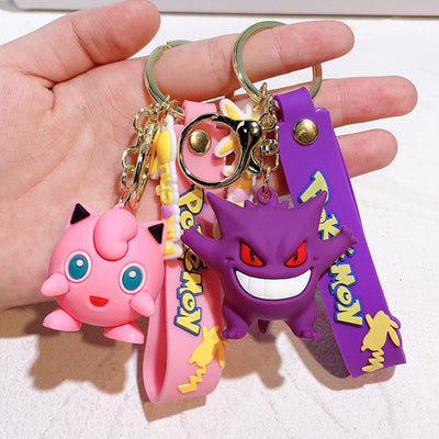 Pokémon Keychain 2025 – Pikachu, Psyduck, Gengar & More Cartoon Figures 🎒✨