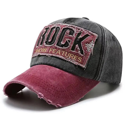 High-Quality "ROCK" Embroidery Cotton Baseball Cap | Unisex Snapback Sun Hat