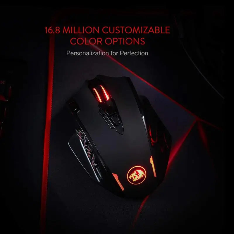 Redragon M913 Impact Elite Wireless/Wired Gaming Mouse – 16 Programmable Buttons, 16000 DPI