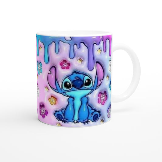 Cute Blue Cartoon Creature, Pastel Fantasy Design, Coffee Mug 11oz