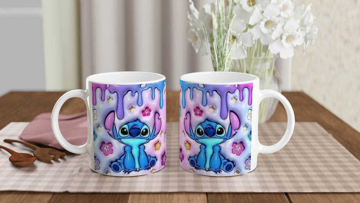 Cute Blue Cartoon Creature, Pastel Fantasy Design, Coffee Mug 11oz