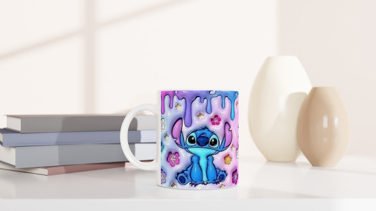 Cute Blue Cartoon Creature, Pastel Fantasy Design, Coffee Mug 11oz