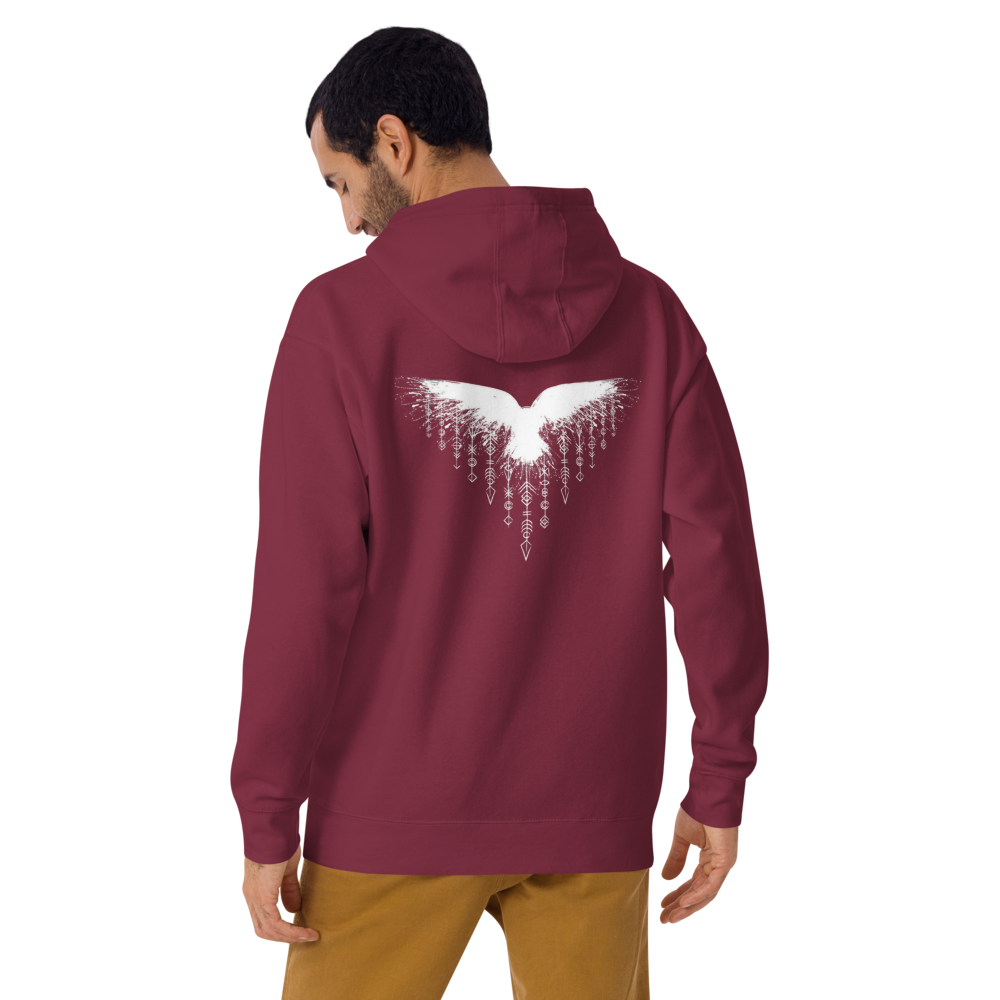 Raven with runes Mens Hoodie