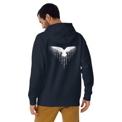 Raven with runes Mens Hoodie